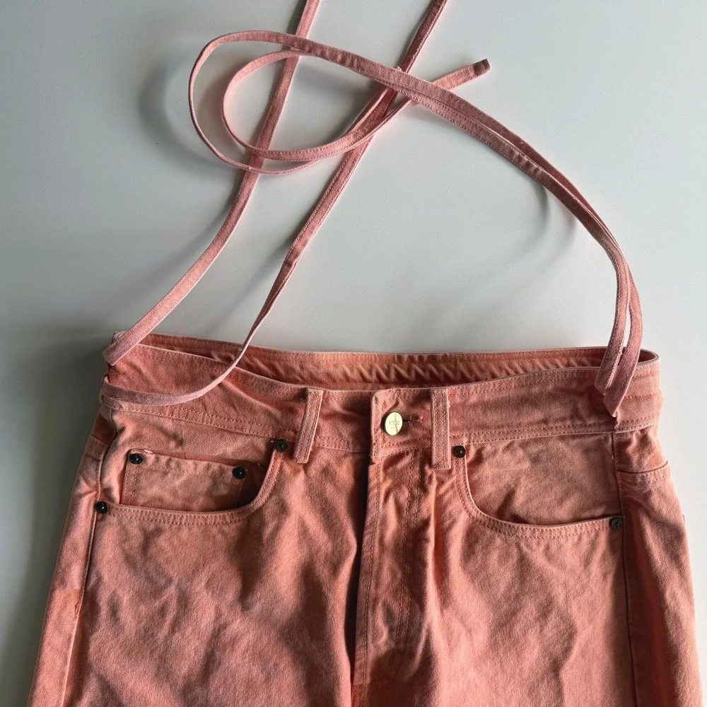 Vyner Articles Organic Cotton Denim‎ Raw Hem Karate Pants Jeans Orange 30 Waist